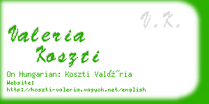 valeria koszti business card